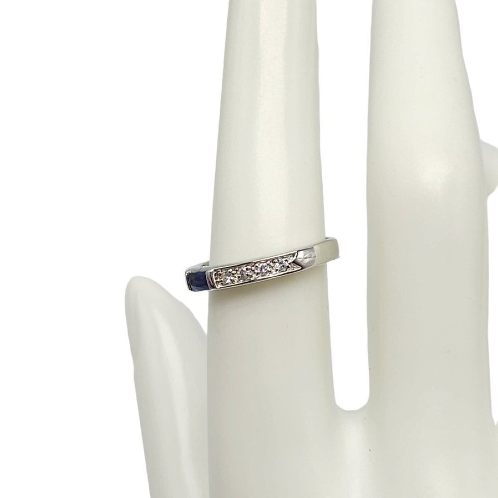 Blue Rectangle Clear Rhinestone Sterling Silver V… - image 2